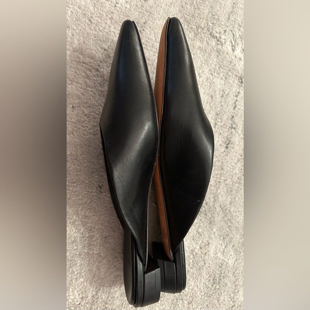 VINCE - Ana Pointed Leather Mules Black Size 5.5 - Picture 10 of 14